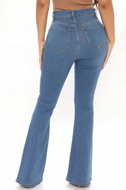 Fashion Nova Petite Deep In My Soul Flare Jeans - Medium Blue Wash