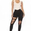 Fashion Nova Tell Your Boy Bye Jeans - Black