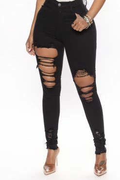 Fashion Nova Tell Your Boy Bye Jeans - Black