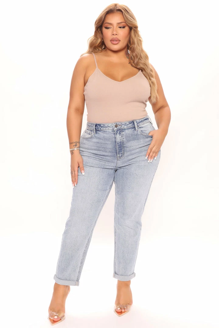 Fashion Nova No Time To Wait Slim Mom Jeans - Medium Blue Wash