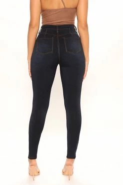 Fashion Nova Tall Eva Super Soft Curvy Skinny Jean - Dark