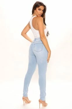 Fashion Nova Tall Hannah High Rise Jeans - Light Blue Wash Skinny Jeans