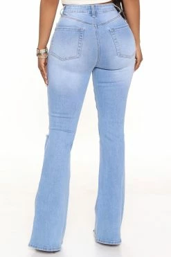 Fashion Nova More To See Flare Jeans - Light Blue Wash