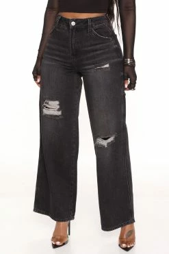 Fashion Nova Baggy Jeans Put In The Work Carpenter Jeans - Black