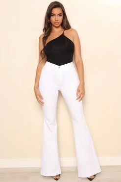 Fashion Nova Tall Santorini Super Stretch Flare Jeans - White Skinny Jeans