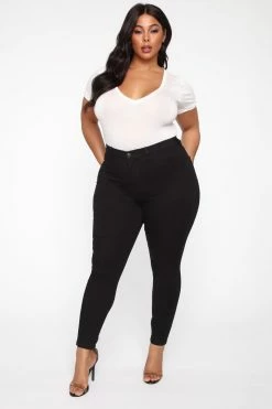 Fashion Nova Emma Super Stretch High Rise Skinny Jean - Black