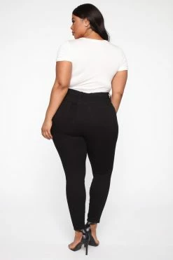 Fashion Nova Emma Super Stretch High Rise Skinny Jean - Black