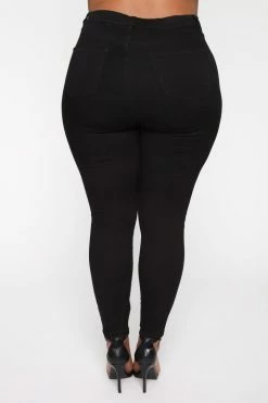 Fashion Nova Emma Super Stretch High Rise Skinny Jean - Black