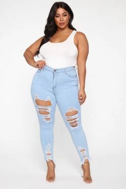 Fashion Nova Tell Your Boy Bye Jeans - Light Blue Wash