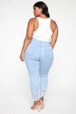 Fashion Nova Tell Your Boy Bye Jeans - Light Blue Wash