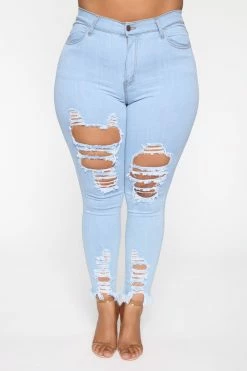 Fashion Nova Tell Your Boy Bye Jeans - Light Blue Wash