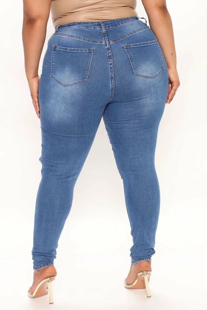 Fashion Nova Skinny Jeans Tall Teenage Fever Jeans - Medium Blue Wash