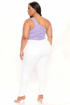 Fashion Nova Tall Super High Waist Denim Skinnies - White Skinny Jeans