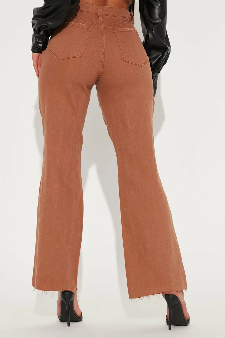 Fashion Nova Set Me Free Ripped Straight Leg Jeans - Brown