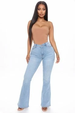 Fashion Nova Dare To Flare Jeans - Medium Blue Wash