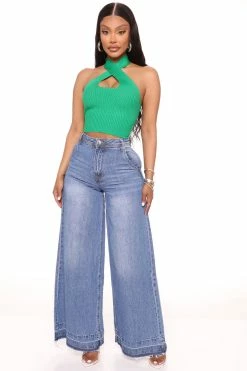 Fashion Nova Blue Moon Wide Leg Jeans - Medium Wash