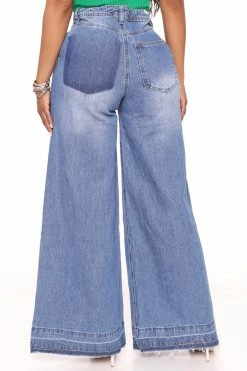 Fashion Nova Blue Moon Wide Leg Jeans - Medium Wash