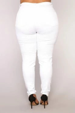 Fashion Nova Blanched Jeans - White Skinny Jeans
