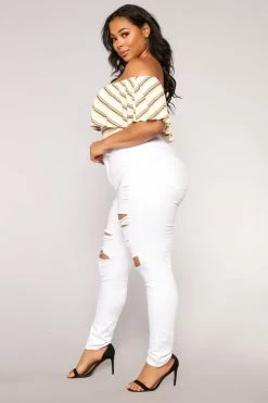 Fashion Nova Blanched Jeans - White Skinny Jeans