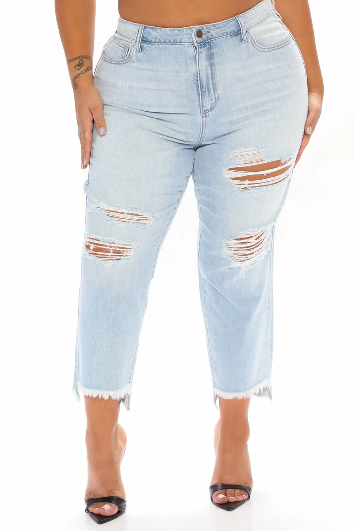 Fashion Nova Toni Boyfriend Jeans - Light Blue Wash