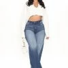 Fashion Nova Baggy Jeans Abbot Kinney Wide Leg Skater Jeans - Dark Wash