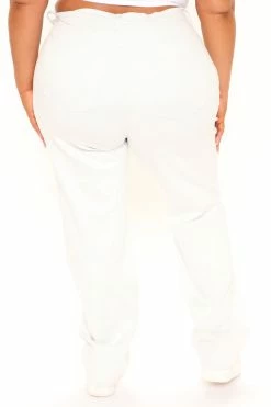 Fashion Nova Peek A Blue Straight Leg Jeans - White/Blue