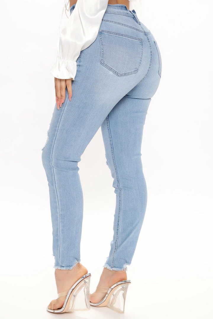 Coupon 🔥 Fashion Nova Skinny 👖 Jeans Different City Every Night Distressed Ankle 👖 Jeans - Light Blue Wash 🌟 6 Fashion Nova Skinny Jeans Different City Every Night Distressed Ankle Jeans - Light Blue Wash