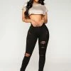 Fashion Nova Hannah Skinny Jeans - Black