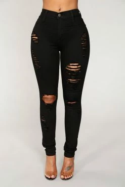 Fashion Nova Hannah Skinny Jeans - Black