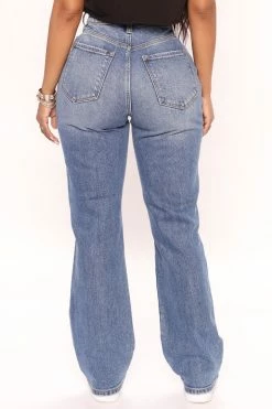 Fashion Nova Cut Above The Rest Ripped Straight Leg Jeans - Medium Wash