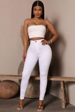 Fashion Nova Luxe Ultra High Waist Skinny Jeans - White