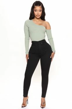 Fashion Nova Flex Game Strong Super High Rise Skinny Jeans - Black