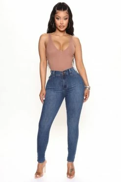 Fashion Nova Luxe High Waist Skinny Jeans - Dark