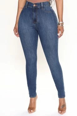 Fashion Nova Luxe High Waist Skinny Jeans - Dark
