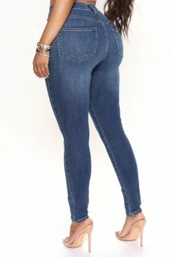 Fashion Nova Luxe High Waist Skinny Jeans - Dark