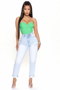 Fashion Nova If You Dare Ripped Boyfriend Jeans - Light Blue Wash
