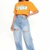 Fashion Nova Stuck On You '90s Baggy Jeans - Medium Blue Wash
