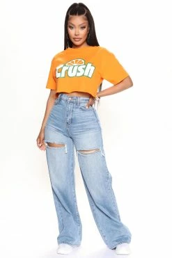 Fashion Nova Stuck On You '90s Baggy Jeans - Medium Blue Wash