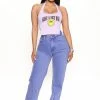 Fashion Nova Tunnel Vision Straight Leg Jeans - Purple