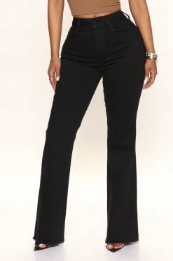 Fashion Nova Crazy Talk Flare Jeans - Black