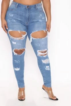 Fashion Nova Drama Jeans - Medium Blue Wash Skinny Jeans