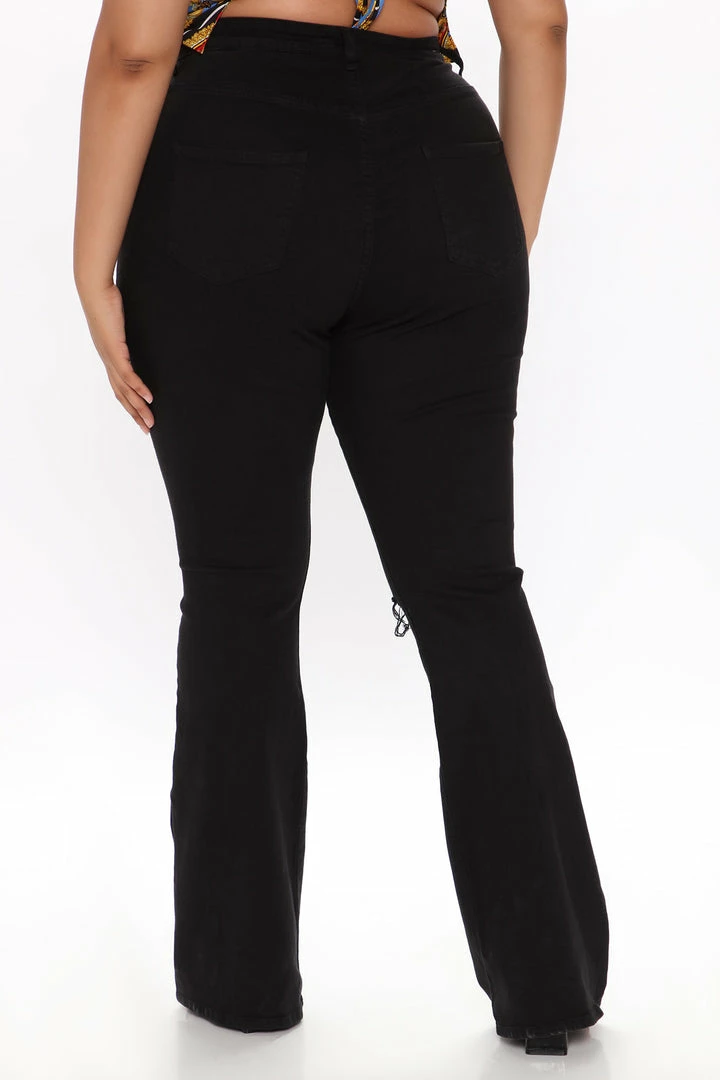 Brand new ๐ Fashion Nova Here To Stay Flare ๐ Jeans - Black โ 10 Fashion Nova Here To Stay Flare Jeans - Black
