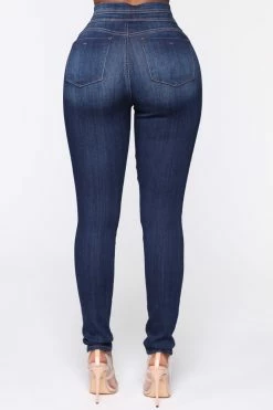 Fashion Nova Missing You Crazy High Rise Jeans - Dark Wash