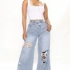 Fashion Nova Easy Does It 90's Baggy Jeans - Light Wash