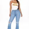Promo 😀 Fashion Nova Here To Stay Flare 👖 Jeans - Medium Blue Wash 👏 2 Fashion Nova Here To Stay Flare Jeans - Medium Blue Wash