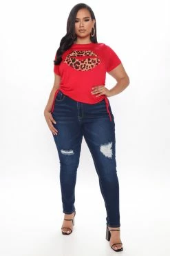 Fashion Nova Skinny Jeans So Complicated Distressed Mid Rise Jeans - Medium Blue Wash