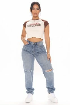 Fashion Nova Beat You To It Straight Leg Jeans - Medium Blue Wash