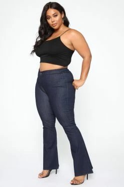 Fashion Nova Junk In The Trunk Flare Jeans - Dark Denim