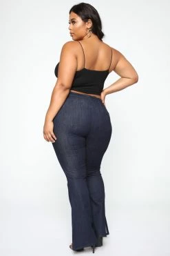 Fashion Nova Junk In The Trunk Flare Jeans - Dark Denim