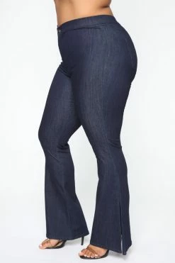 Fashion Nova Junk In The Trunk Flare Jeans - Dark Denim